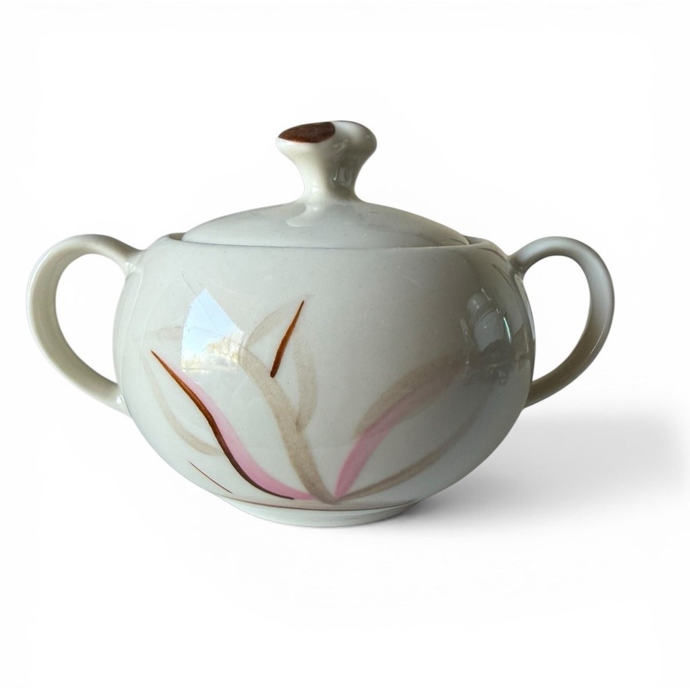 MCM Winfield True Porcelain Dragon Flower‎ Covered Sugar Bowl w/ Lid USA